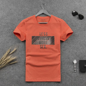 Áo Thun Nam Tay Ngắn Cổ Tròn Thường Ngày Mùa Hè 2024 Áo Thun Cotton Chống Nhăn in Họa Tiết Tùy Chỉnh Dáng Ôm Vừa Vặn