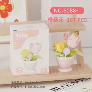 MINI BLOCK 6088 Flower Pot Puzzle Blocks Bricks Balok Susun Pot Bunga tanaman
