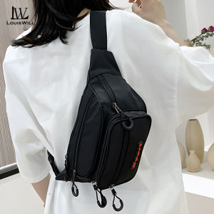 LouisWill Chest Bag Waist Bag Waterproof Sports Bag Large Capacity Casual Bag Street Shoulder Bag Messenger Bag Versatile Fashion Chest Bag Fitness Bag Travel Bag Business Bag For Men Women