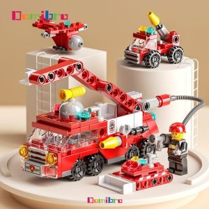 6IN1 Fire Truck Building Blocks SWAT/Engineering/Tank 3D Model Educational Toys for Boys Girls Gifts 6+ Years Old