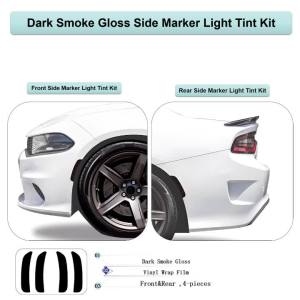 Bộ Dán Phim Vinyl Màu Đen Cho Đèn Hậu Đèn Xi Nhan Bên Hông Xe Dodge Charger 2015-2026 Dán Đèn Hậu Decal Xe Phụ Kiện Ngoại Thất Tự Dính