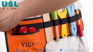 USL Wooden Tool Belt | Pretend Role Playing Skills | Fine Motor Development Skills | Imagination