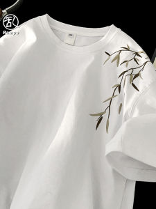 Áo Thun Cotton Tay Ngắn Nguyên Chất Dành Cho Nam Với Thiết Kế Thêu Sáng Tạo Vui Nhộn Mặc Mùa Hè Thoáng Khí Độ Dày Thông Thường