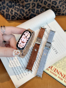 Universal Mens Ceramic Version Knitted Plush Bracelet for Xiaomi Band 10 8/9 Single Buckle Strap New Autumn Winteriboann