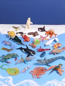 Kids Ocean Animals Simulation Toy Gift - Crab Lobster Sea Life Model Action Figures Collection Educational Plaything