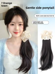 JUZITING | New Chinese Style Butterfly Bow Low Ponytail Side Ponytail Clip-in Wig