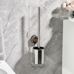 Suction Cup Toilet Brush Stainless Steel No Dead Angles New 2025 Household Bathroom Cleaning Tool Metal Handle Nylon Head