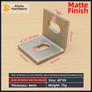 Ultra-Thick Wide 304 Stainless Steel Angle Code 90 Degree Right Angle L Type Fix Layer Board Support Connector Strengthen Hardware Accessory