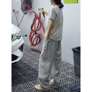 LIUBU | American Retro Blue Bubble Gauze Summer Light Breathable Quick-Dry Loose-Fit Pants