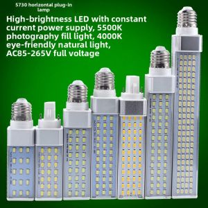 Aluminum Material Corn Light Horizontal Insertion Lamp Single Side Plug E27 Screw G24 Two Needle Plug And Play Tube 110V 220V No Need to Change Circuit