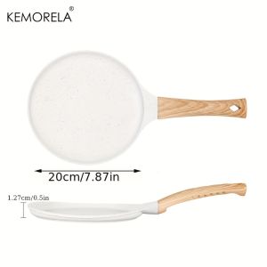 20/24/28cm Non-Stick Pancake Pan Ceramic Coated Frying Pan Tortilla Pan for Pancake Omelette Steak With Handle Stovetops General