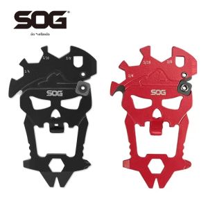 SOG MacV Multi-เครื่องมือ MINI พวงกุญแจ Skull ประแจ EDC เครื่องมือมัลติฟังก์ชั่นแบบพกพา Outdoor Camping Survival ที่เปิดขวด SM1001