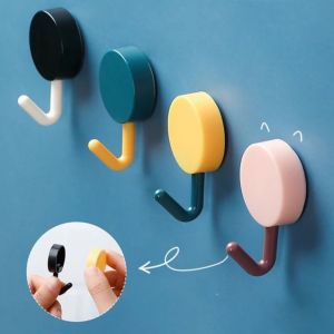CoAce 1Pcs Powerful Self Adhesive Sticky Hook Wall Hooks Seamless Sticky Hooks Kitchen Bedroom Bathroom Non-trace Nail Hooks waterproof Punch-free Hanger