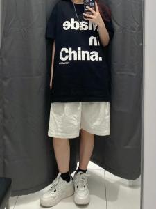 กางเกงขาสั้นทรงหลวมสไตล์อเมริกันสำหรับผู้หญิง กางเกงขายาวทรงตรง ทรงหลวม ทรงลำลอง ทรงเข้ารูป กางเกงขายาวทรงเข้ารูปสำหรับฤดูร้อน