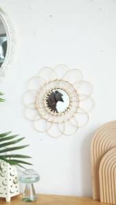 Decorative Mirror Hand Woven Wall Art Wall Mirror Handmade Mirror Wall Decor Room Decors Aesthetic for Bedroom Living Room Gift