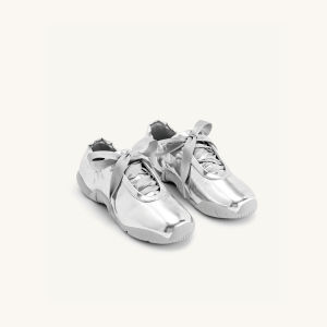 JW PEI | Silver Retro Functional Ballet Shoes for Women