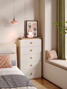 YANGYING | Creamy Style Solid Wood Ultra-thin Drawer Chest