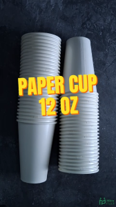 Paper Cup 12 oz / 360 ml isi 50 pcs Gelas Kertas Minuman Panas Dingin Kopi Saos Putih Polos