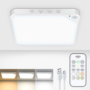 WILLED 8W Rechargeable Motion Sensor Ceiling Light with Remote 5000mAh battery Magnetic LED for Shower Garage Hallway Closet