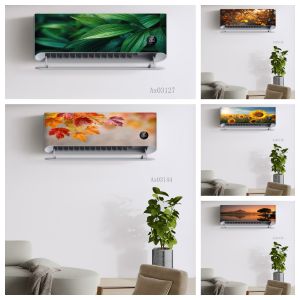 Green Leaf Plant Air Conditioner Stickers Self Adhesive Waterproof Anti Scratch AC Skin Cover for Home Ornamental Decalse Decor