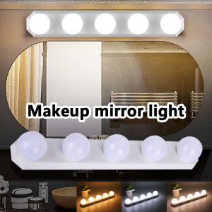 LED Lights Kit for Makeup Vanity Mirror5 Dimmable Bulbs3 ColorsUSB PoweredSemi Flush Mount Makeup Light for Powder Room