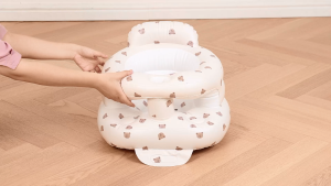 Inflatable Baby Seat for Babies 3-36 MonthsBuilt-in Air Pump Infant Support Seat for Sitting & Learning to Sit Full Surround Design Protect baby Spine Safe