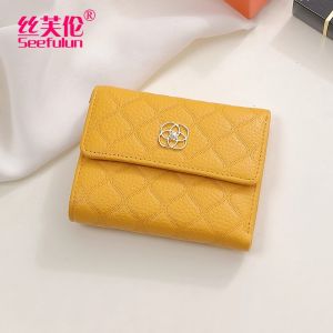 SIFULUN | Yellow Aesthetics Soft Leather Wallet Lucky Charm Coin Purse