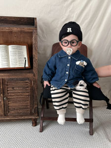 Trendy Warm Denim Jacket Boys Winter Outwear