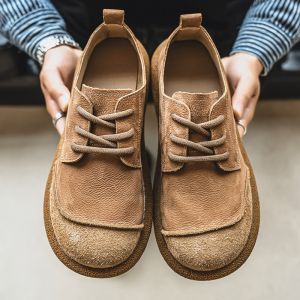 KANHAI | Retro Lightweight Large Size Leather Shoes Mens Low-cut Casual