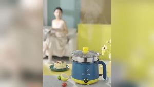 1.8ML Electric Hot Pot Multifunctional Electric Cooking Pot with Handle NonStick Mini Steaming Pots for Home Kitchen Accessories