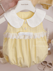 Newborn Summer Clothes Onesie Super Cute Thin Baby Girl First Month Old 100 Days Old Hundred Years Old Princess Clothes One Year Old Celebration Dress Suit