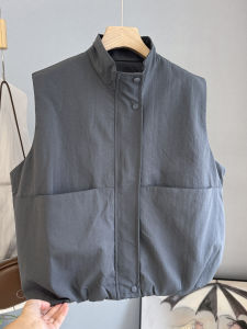 LIYANGANG | Workwear Style Collarless Sleeveless Loose Vest