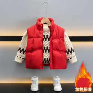 Boys Red Vest Autumn and Winter 2024 New Outdoor Baby New Years Clothing Kids Chinese New Year Clothes New Year Childrens Clothing