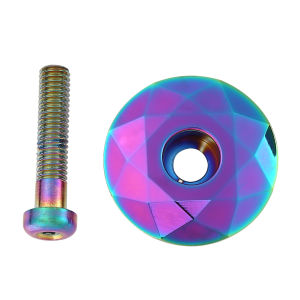 【New Arrival】 1-1/8 inch Bike Stem Top Cap Bicycle Headset Cap Cover with Bolt Burnt Blue