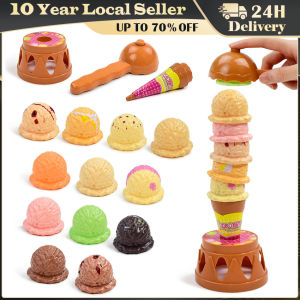 Children Toy Ice Cream Simulation Food Kitchen Toy Ice Cream Stack Up Play Kids Pretend Play Toys Party Game Train Kids Balance