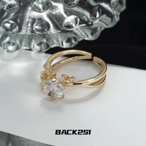 Engagement Ring Unnamed Event Diary Couples Fashion Jewelry Silver Plated Alloy Half Gemstone Korean Style Anniversary Gift