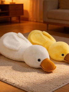 QIAOSHANG | Cute Prone Yellow Duck Plush Doll