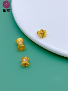 Vòng Tay Hạt Cách Ly Hai Mặt Hoa Vàng Cát Nhỏ Thon Gọn DIY Phụ Kiện Trang Sức Sáng Tạo Cho Nữ Hạt Trang Sức Thời Trang Hợp Kim