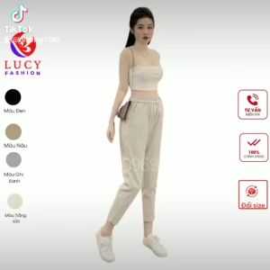 Quần baggy quần tây nữ chất dạ LUCY cạp chun phong cách hàn quốc.