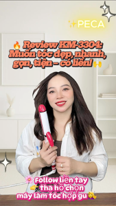 Máy làm tóc đa năng 3 in 1 điều chỉnh nhiệt 5 mức Kemei KM-3304 có thể uốnduỗibấm tiện lợilàm nóng nhanh - phân phối chính hãng
