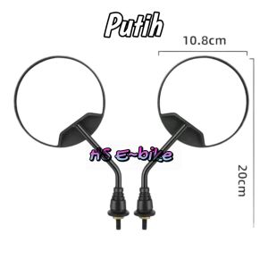 Spion Sepeda Listrik Bulat Universal 5 warna drat 12/ M8 ( Gagang Pendek )