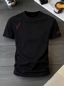 OUMULONG | Black Letter Embroidery Deconstructed T-Shirt