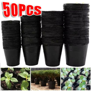 YESPERY 50Pcs PE Nursery Pots Thickened Seedling Cup Garden Vegetable Planting Nutrition Bowl Disposable Flowers Pot Container