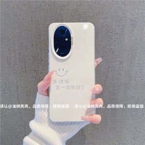 Ins Style Life Smile And Its Okay Silicone Phone Case for Honor 200/100 pro Womens Fashion Protective Cover Artistic Trendy
