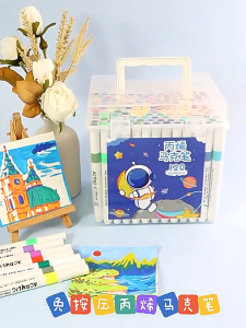 48 Warna Penanda Double -Headed Pena Watercolor Anak -anak Set Cat Siswa Lukisan Pena Warna Double -Headed Painting Pena