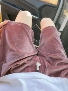 Quần Short Nhung Vàng Lạnh Mùa Hè Cho Nam Quần Thể Thao Thường Ngày Rộng Rãi Mỏng Cao Cấp Quần Ngắn Quần Dài Năm Phần