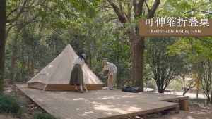 Bàn nhôm cắm trại vân gỗ gấp gọn NatureHike NH19Z003-D