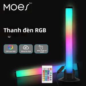 Đèn Thanh RGB MOES Với Đồng Bộ Nhạc Điều Khiển Từ Xa Hồng Ngoại Sử Dụng Nguồn USB Đèn Nền LED Cho Máy Tính Để Bàn Phòng Chơi Game Trang Trí Nhà Cửa Đèn Bàn Độc Đáo