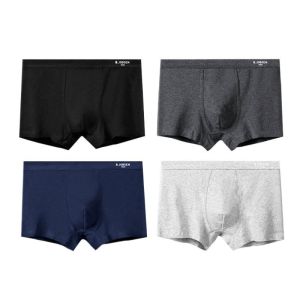 Sentexin 4PCS Mens Boxers Cotton Boxer Shorts Breathable Underwear Briefs Middle Waisted Underpants L-4XL