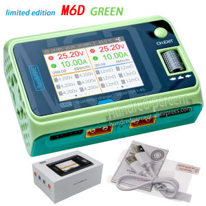 ToolkitRC M6D Green Purple 500W 15A DC Dual Channel Smart Charger Discharger For 1-6S Lipo Battery FPV Model Spare Part Replace